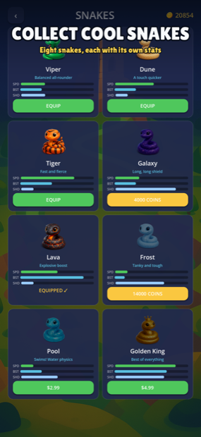 Collect cool snakes